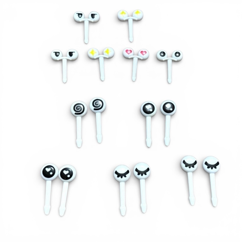 Reusable Eyeball Food Picks Bento Lunch Toothpicks Set of 11 Pairs